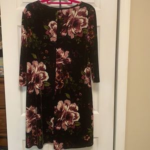 Black dress with floral prints